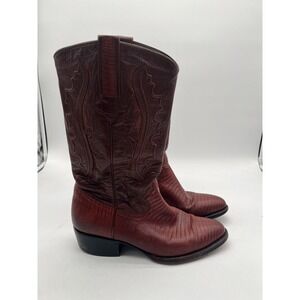 Montana Crocodile‎ Alligator Men's 10.5D Red Brown Exotic Cowboy Western Boots